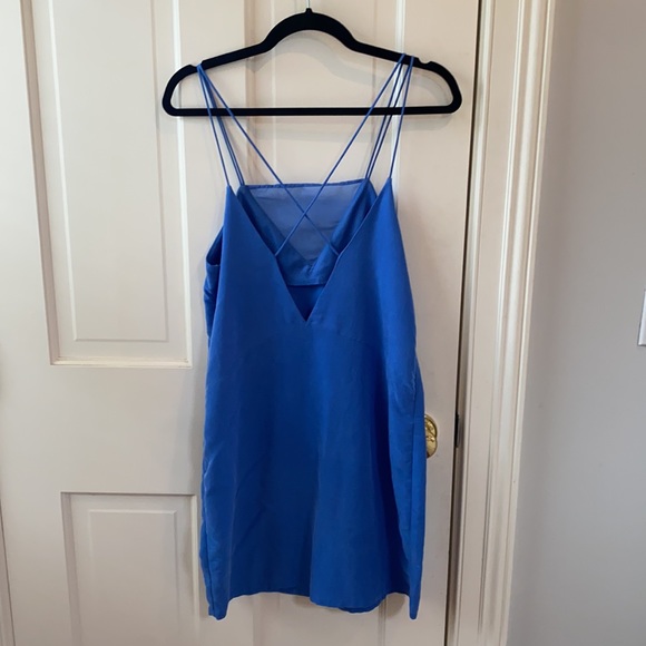 Royal Blue Shift Dress with Mess Detail and Open back - Zara - Picture 2 of 4